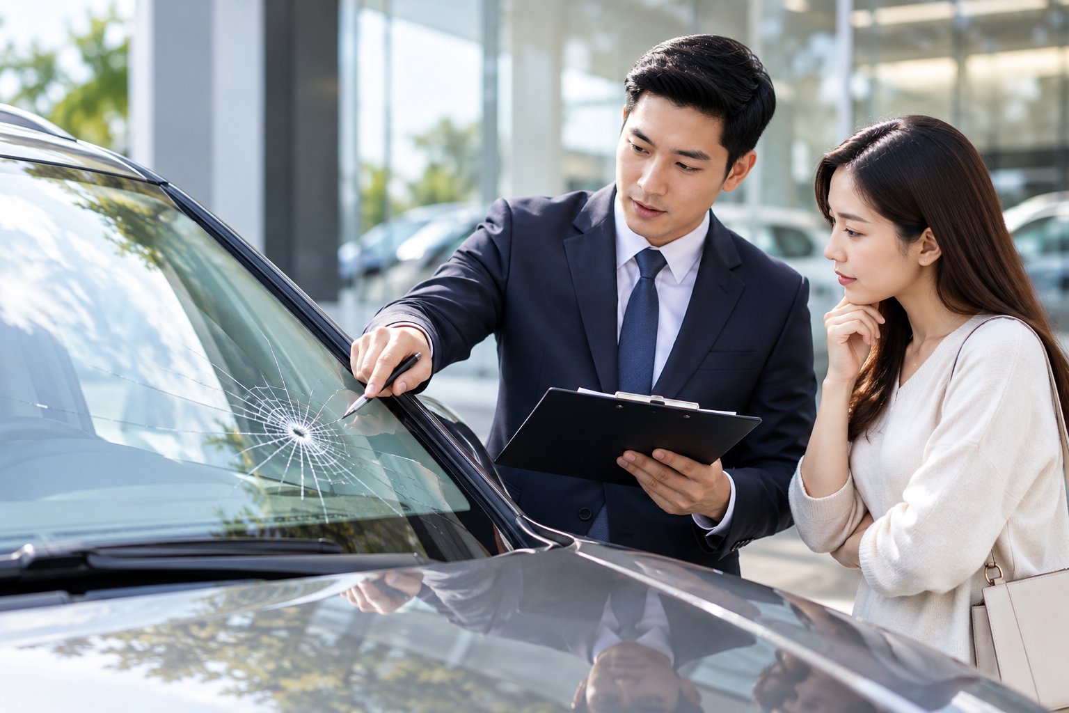 Ảnh minh hoạ: Kính chắn gió ô tô bị nứt có được bảo hiểm không?