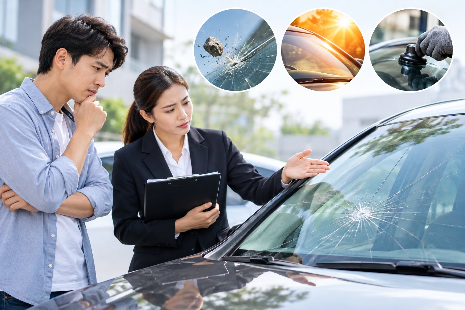Ảnh minh hoạ: Kính chắn gió ô tô bị nứt có được bảo hiểm không?
